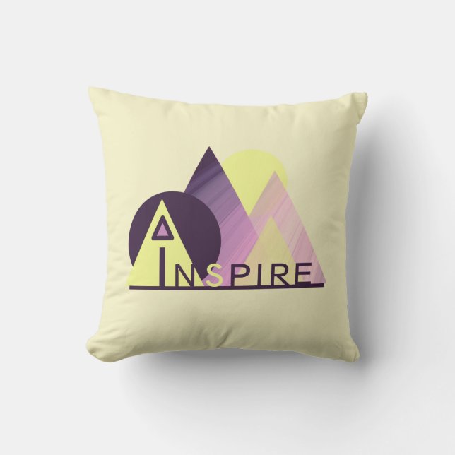 Motivational "INSPIRE" Throw Pillow (Front)