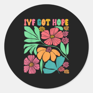 Motivational Inspired Ivf Mama Wildflower Ivf Mum Classic Round Sticker