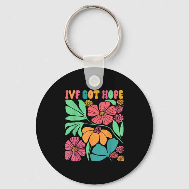 Motivational Inspired Ivf Mama Wildflower Ivf Mum  Key Ring (Front)