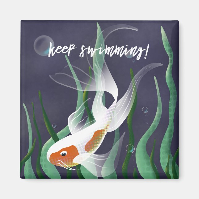 Motivational Koi Art Gift Idea Magnet (Front)