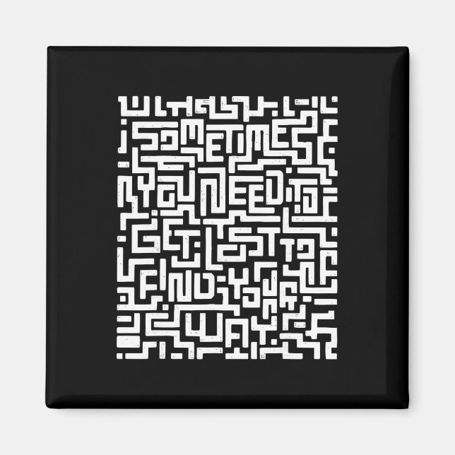 Motivational Labyrinth Tee Optical Illusion Hidden Magnet (Front)