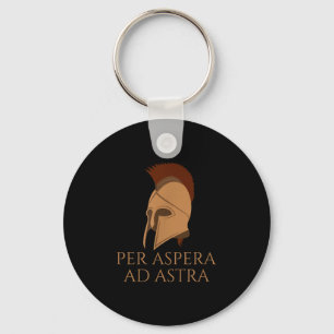 Motivational Latin Language Quote - Per Aspera Ad  Key Ring