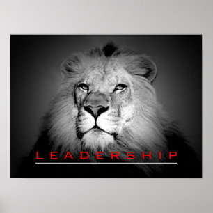 Motivational Leadership Courage Lion Poster Print