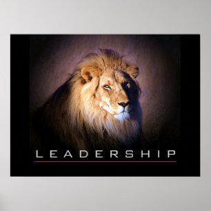 Motivational Leadership Courage Lion Poster Print
