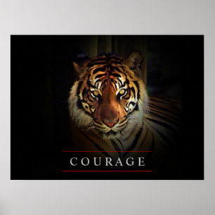 Motivational Leadership Courage Tiger Poster Print
