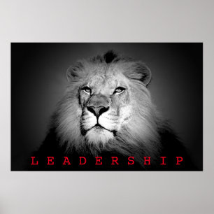 Motivational Leadership King Lion Poster