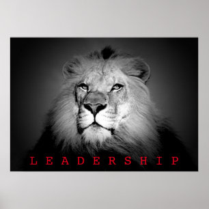 Motivational Leadership King Lion Poster
