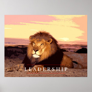 Motivational Leadership Lion Art Poster Print