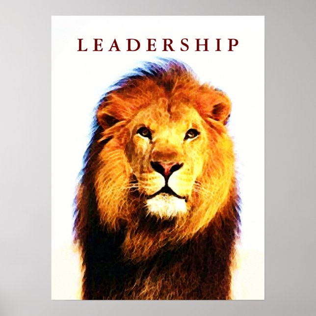 Motivational Leadership Lion Eyes Pop Art Poster (Front)