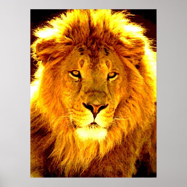 Motivational Leadership Lion Pop Art Poster (Front)