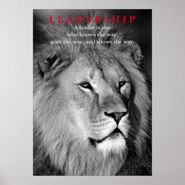 Motivational Leadership Lion Pride Poster (Front)