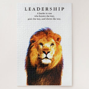 Motivational Leadership Quote Lion Jigsaw Puzzle