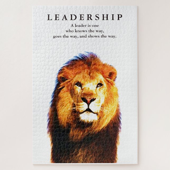 Motivational Leadership Quote Lion Jigsaw Puzzle (Vertical)