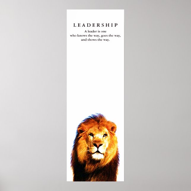 Motivational Leadership Quote Lion Poster (Front)
