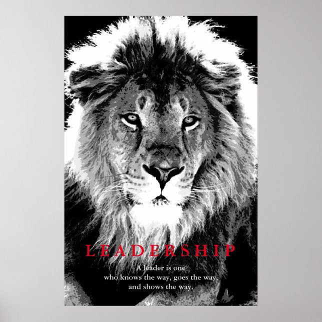 Motivational Leadership Quote Lion Pride Poster (Front)