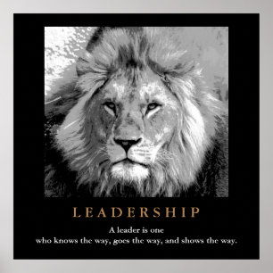 Motivational Leadership Quote Lion Pride Poster