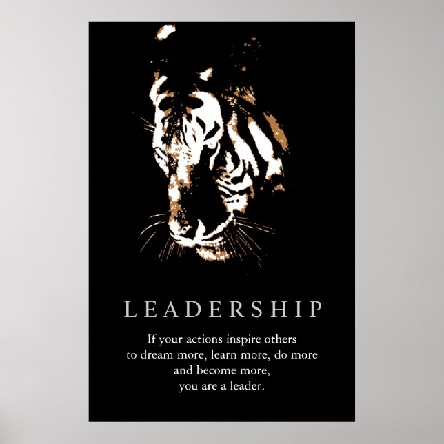 Motivational Leadership Tiger Pop Art Poster (Front)