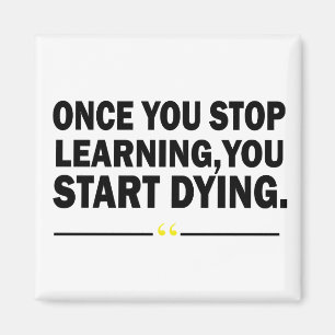 Motivational learning teacher quote magnet