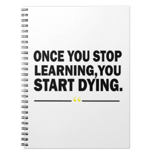 Motivational learning teacher quote  notebook