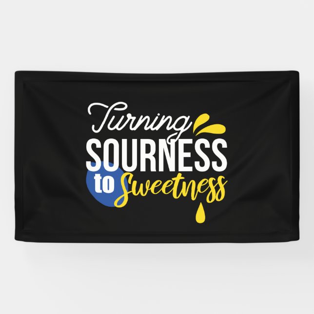 Motivational Lemon Quote From Sour to Sweet Banner (Horizontal)