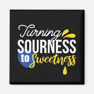 Motivational Lemon Quote From Sour to Sweet Magnet