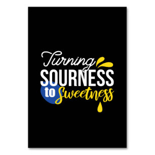 Motivational Lemon Quote From Sour to Sweet Table Number