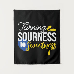 Motivational Lemon Quote From Sour to Sweet Tapestry