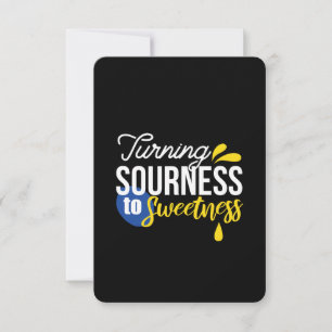 Motivational Lemon Quote From Sour to Sweet Thank You Card