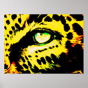 Motivational Leopard Eye Yellow Colour Poster