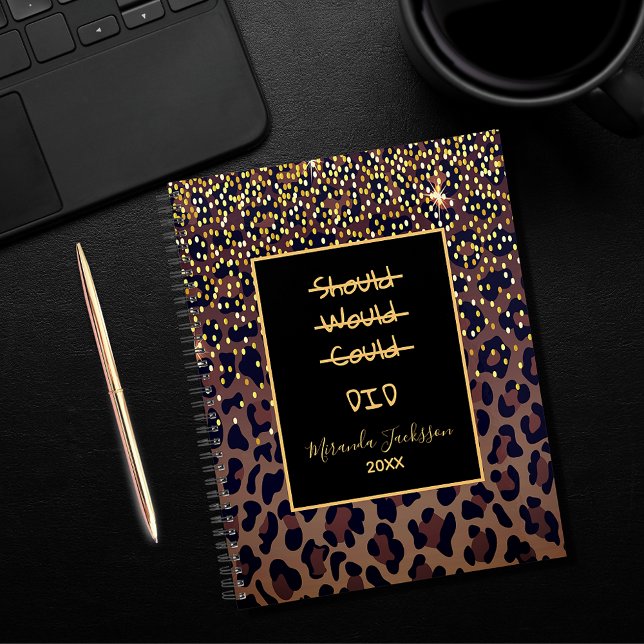 Motivational leopard pattern brown black 2027 planner (Creator Uploaded)