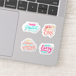Motivational lettering sticker set