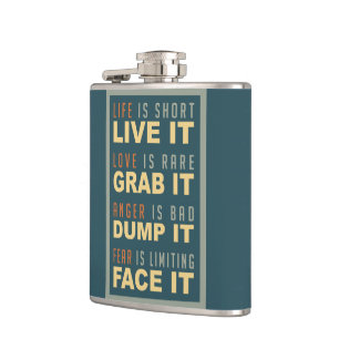 Motivational Life Advice flask