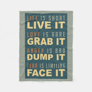 Motivational Life Advice fleece blankets