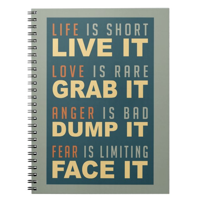 Motivational Life Advice notebook (Front)