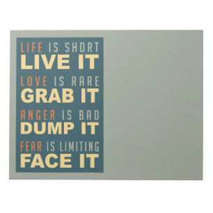 Motivational Life Advice notepad