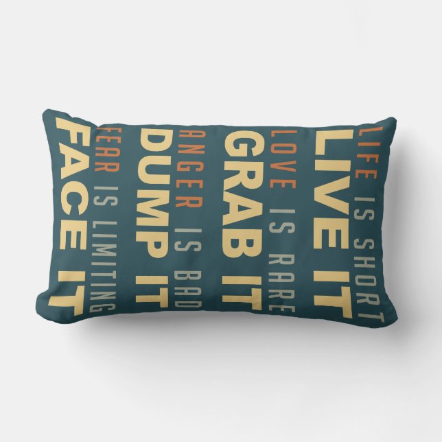 Motivational Life Advice throw pillow (Front)