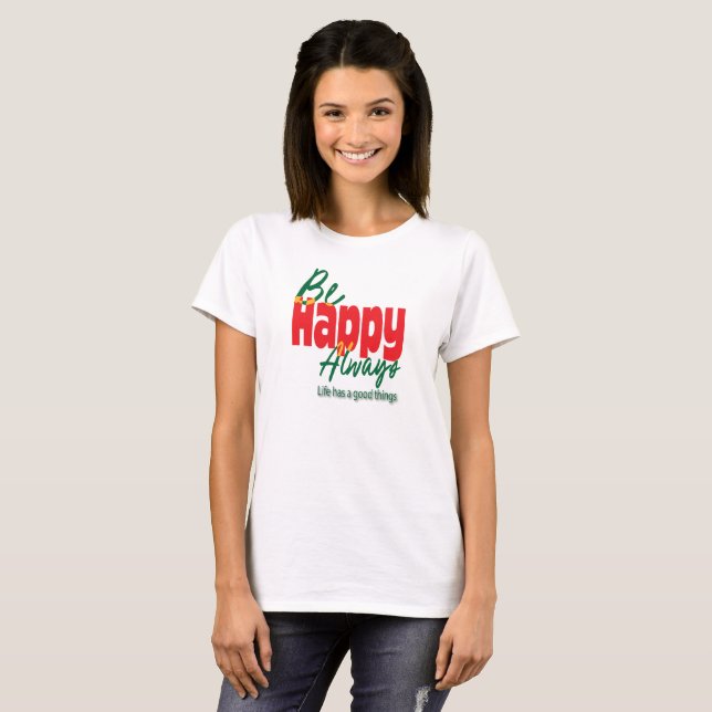 Motivational Life Is Good Typography Tee (Front Full)
