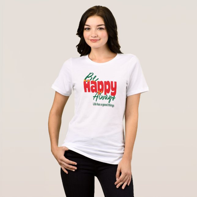 Motivational Life Is Good Typography Tee (Front Full)
