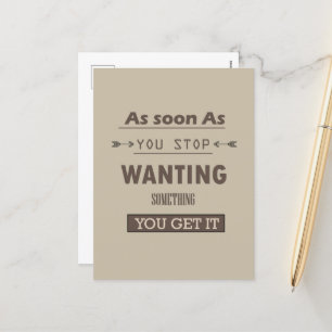 Motivational life quote holiday postcard