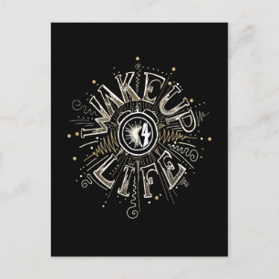 Motivational LIFE quote ink illustration Postcard
