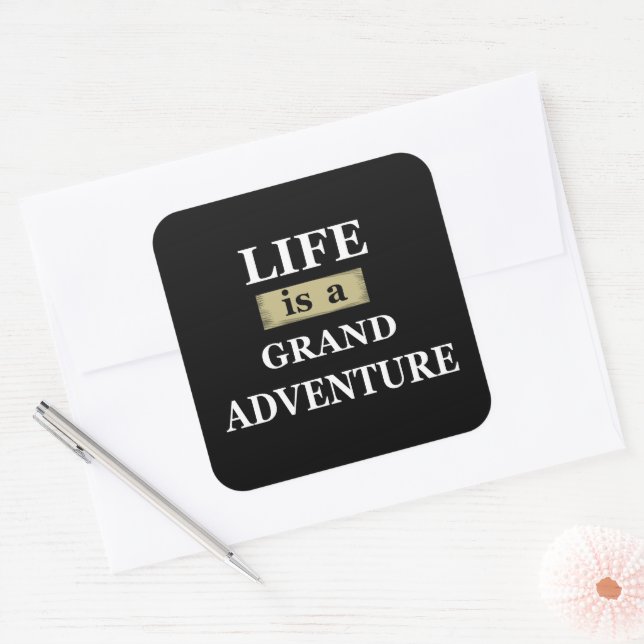 Motivational life quotes square sticker (Envelope)