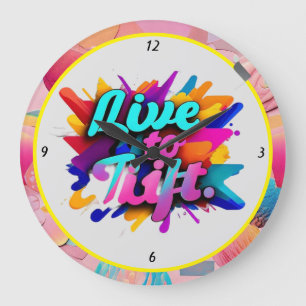 "Motivational Lift Graphic" Large Clock