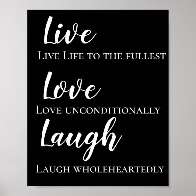 Motivational Live Love Laugh Poster (Front)