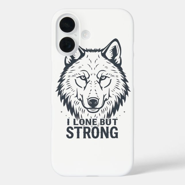 Motivational "Lone But Strong" Lone Wolf Case-Mate iPhone Case (Back)