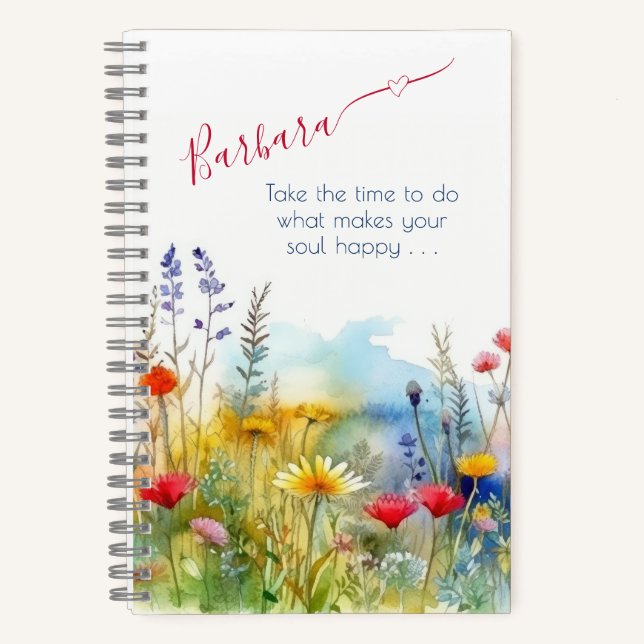 Motivational Make Your Soul Happy Personalised Notebook (Front)