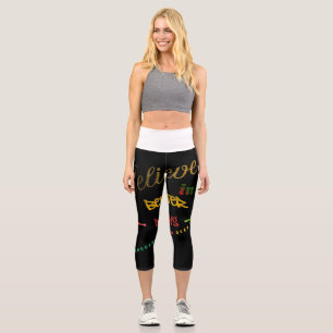 Motivational Minimalist Modern Text Design Capri Leggings