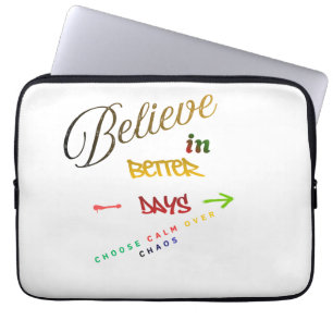 Motivational Minimalist Modern Text Design Laptop Sleeve