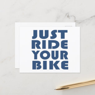Motivational mountain bike quote postcard