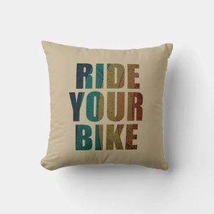 motivational mountain biking quote cushion