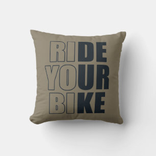 motivational mountain biking quote cushion